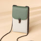 Women's Simple Contrast Color Design Chain Genuine Phone Bags