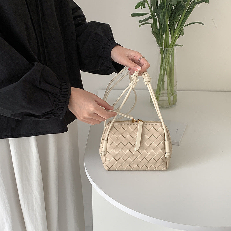 Women's Macaron Color Series Soft Woven Niche Shoulder Bags