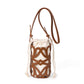 Women's Design Hollow Drawstring Canvas Cylindrical Pouch Crossbody Bags