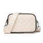 Women's Textured Cowhide Rhombus Wide Strap Leather Crossbody Bags