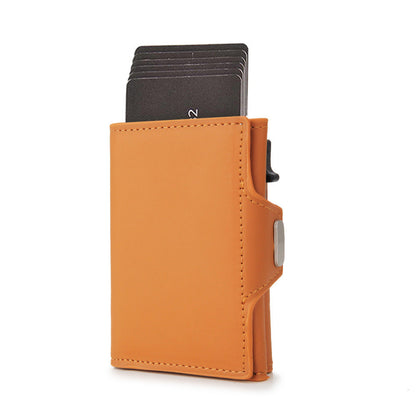 Men's Side Push Metal Shield Swiping Men's Wallets