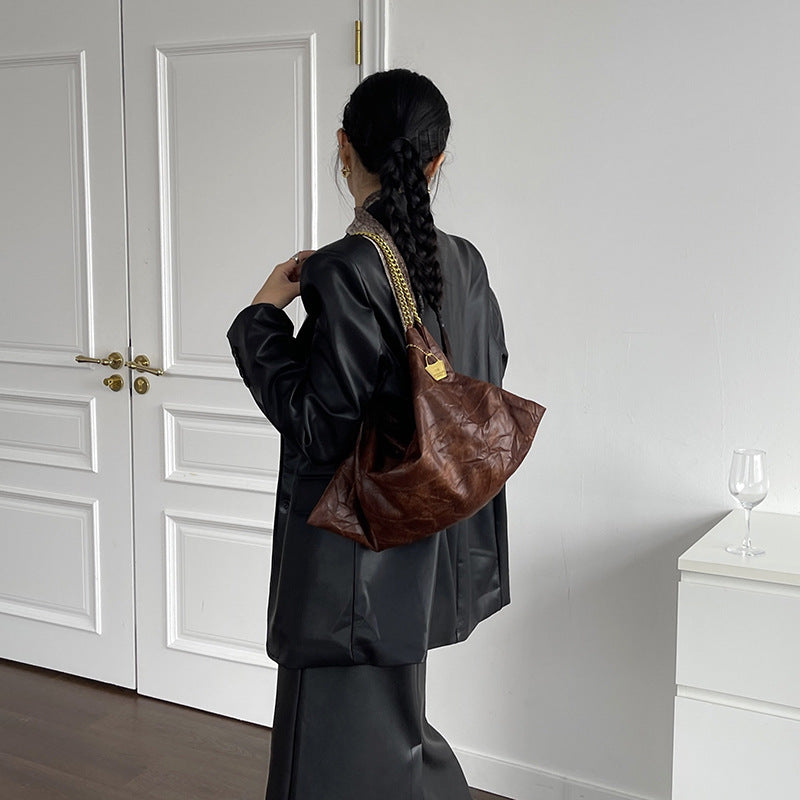 Women's Ge Underarm Texture Western Style Embossed Shoulder Bags