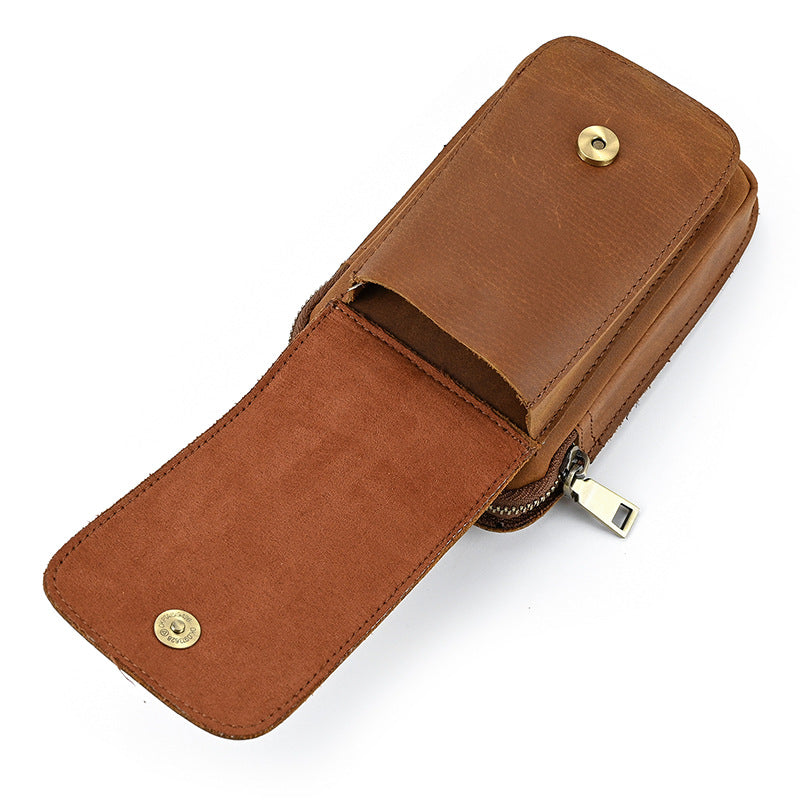 Pocket Crazy Horse Multifunctional Across Mobile Men's Waist Packs