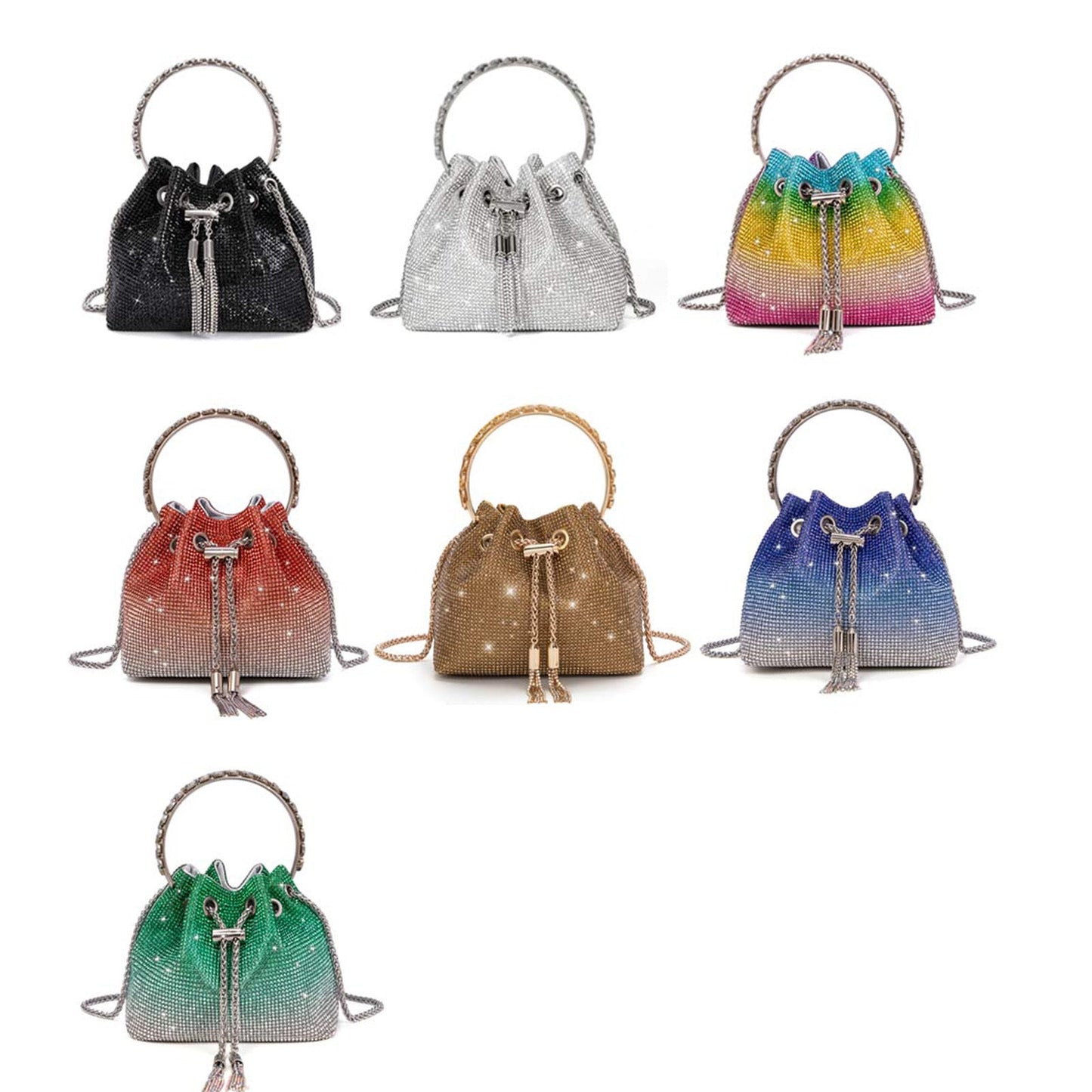 New Shiny Crystal Portable Trendy Dinner Bags