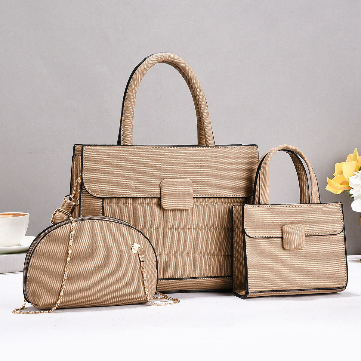 Pattern Simple Advanced Large Capacity Contrast Color Handbags