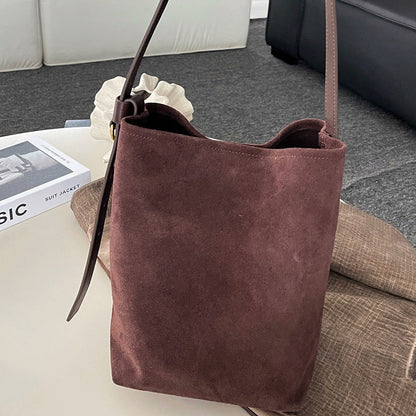 Women's Frosted Cowhide Commuter Large Capacity Idle Style Underarm Bags