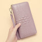 Women's Leather Long Clutch Cowhide Zip Handbags