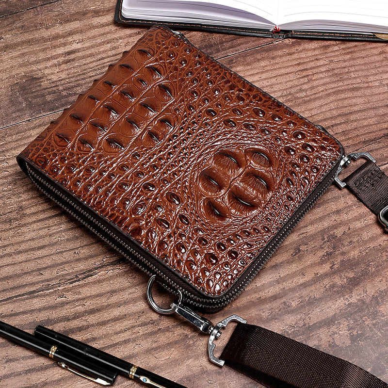 Men's Large Capacity Crocodile Pattern For Trend Men's Handbags