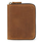 Men's Hot Leather Crazy Horse Zipper Short Ladies Wallets