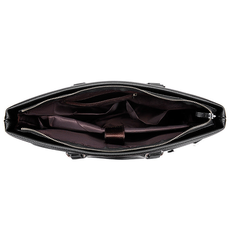 Men's Business Document Authentic Leather Tactile Feel Men's Shoulder Bags