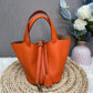 Women's Home Vegetable Basket Hand First Layer Cowhide Bags
