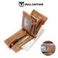 Men's Bull Captain Leather Horizontal Green Retro Men's Wallets