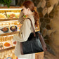 Women's Leather Large Black Korean Fashion Texture Shoulder Bags