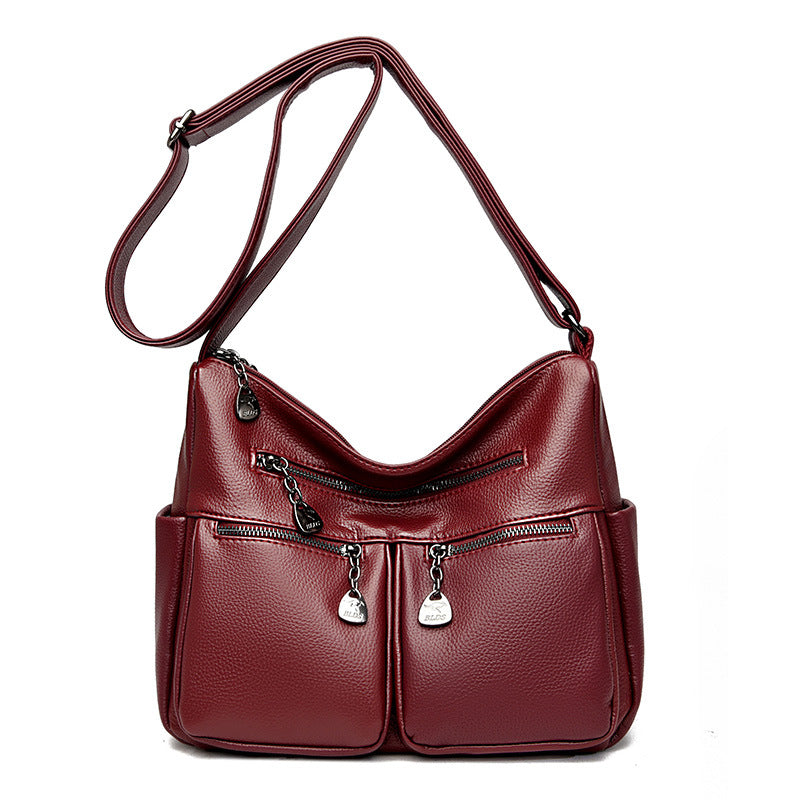 Women's Large Capacity Soft Leather Mother Tide Crossbody Bags