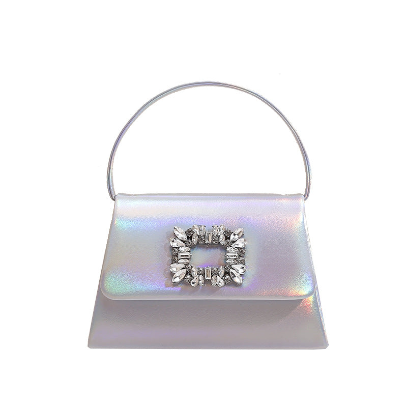Trendy Slouchy Exquisite Rhinestone Portable Fashion Small Square Bags