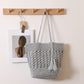Women's Capacity Hollow Straw Tassel Woven Vacation Shoulder Bags