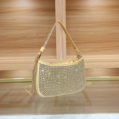 Women's High-grade Exquisite Dinner Rhinestone Chain Handbags