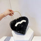 White Size Love Heart Patent Leather Handbags