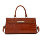 Women's Solid Color Large Capacity Crocodile Pattern Handbags