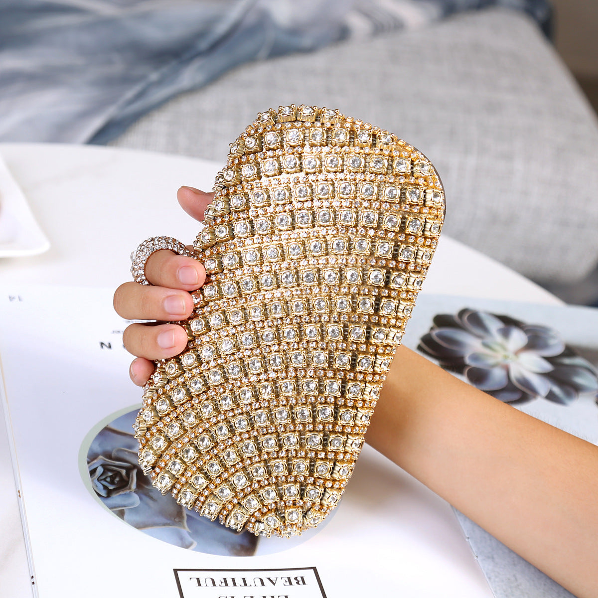 Women's Diamond Clutch Dinner Cheongsam Banquet Chain Handbags