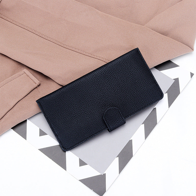 Women's First Layer Cowhide Long Niche Hand-held Ladies Wallets