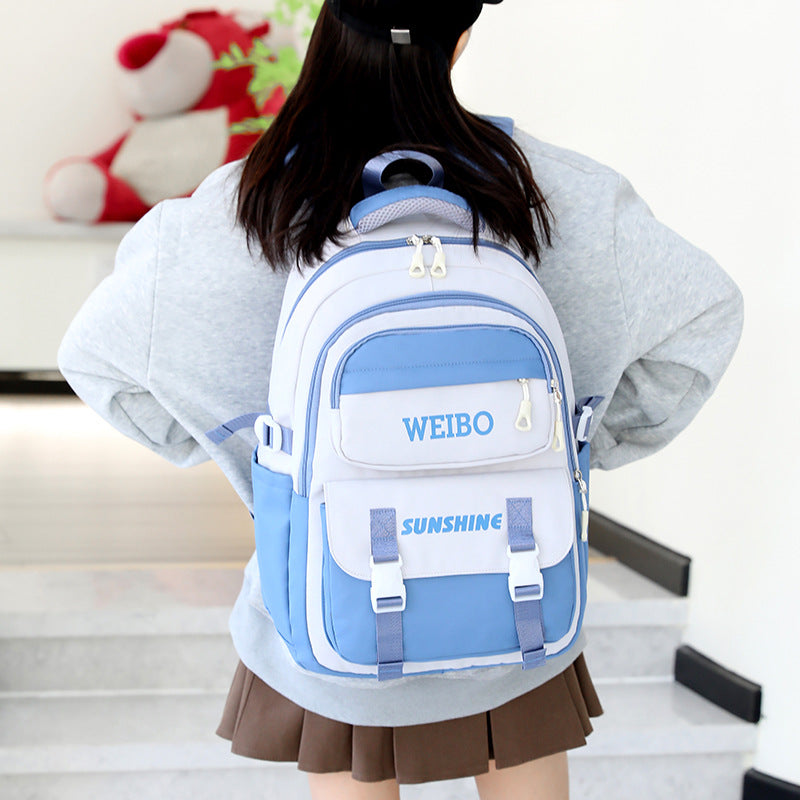 National Fashion Junior High Simple Trendy Large Middle School Students' Schoolbags