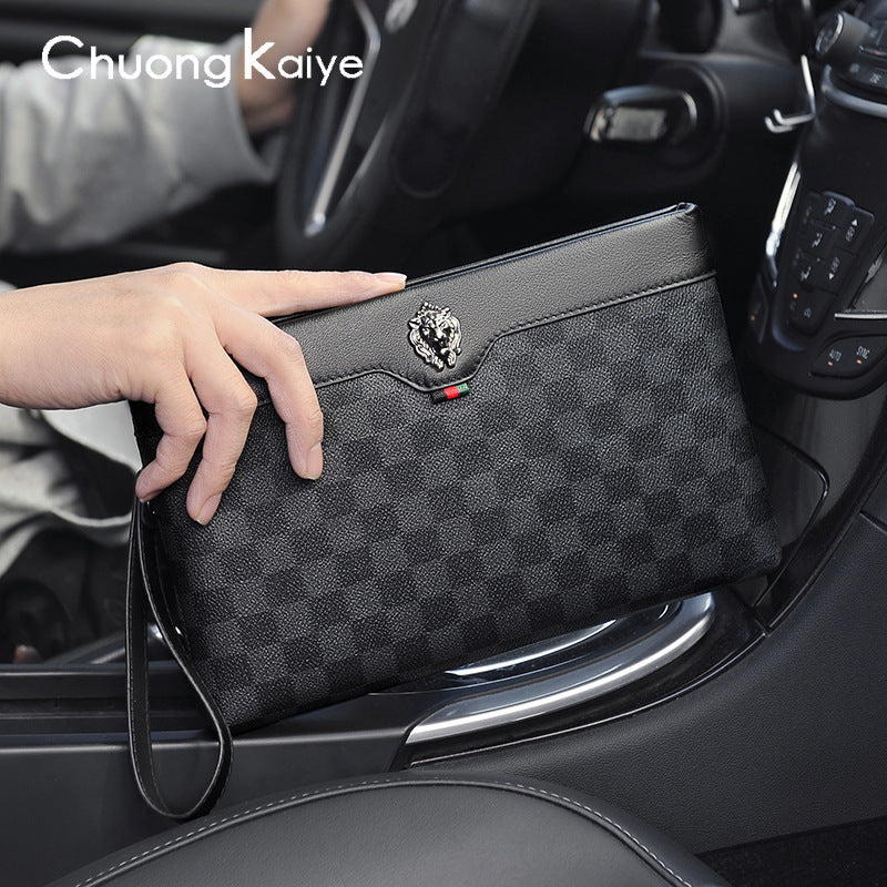 Men's Clutch Leather Fashion Business Envelope Bags