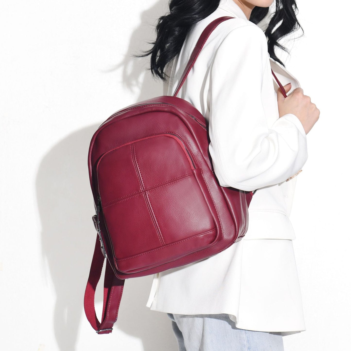 Style Soft Leather Fashion Large Capacity Backpacks
