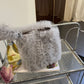 Women's French Style Cake Lace Pleated Layer Yarn Solid Color Crossbody Bags
