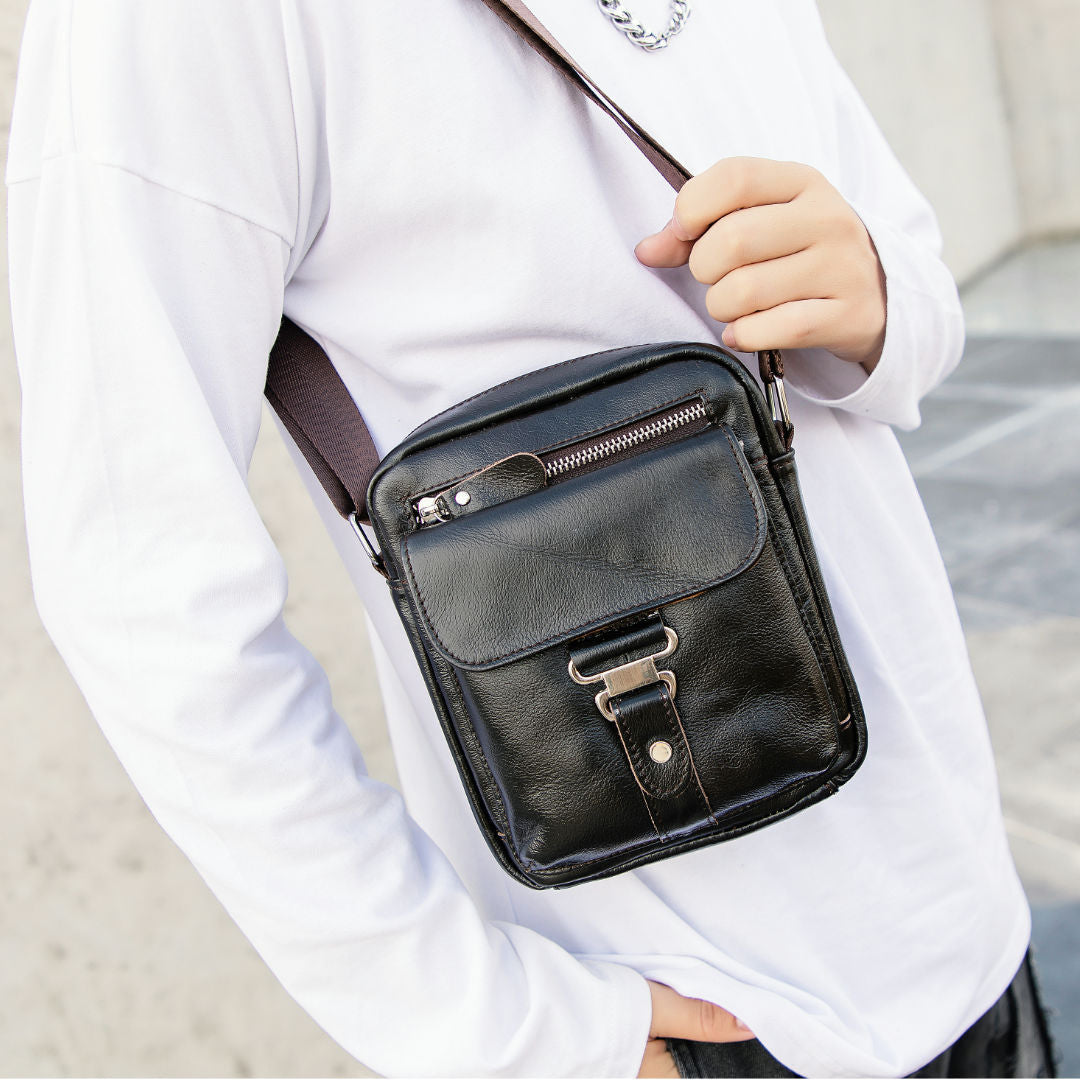 Men's First Layer Cowhide Business Leisure Men's Shoulder Bags