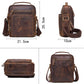 Men's Black Angel Retro Crazy Horse Leather Men's Shoulder Bags