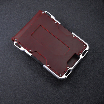 Men's Metal Aluminum Alloy Multifunctional Leather Credit Card Holder