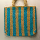 Straw Woven Letter Embroidery Hollow Beach Handbags