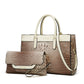 Women's Elegant Fashion Crocodile Pattern Large Capacity Handbags
