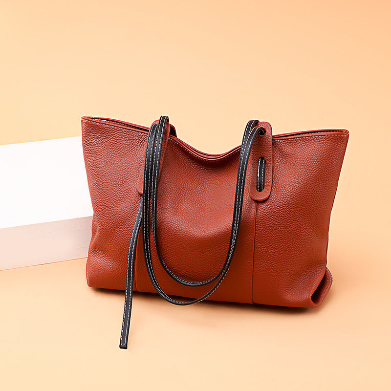 Women's Leather Large Capacity First Layer Cowhide Solid Crossbody Bags