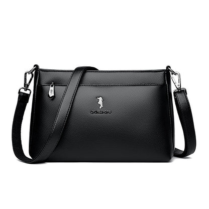 Women's Color Soft Leather Large Capacity More Than Crossbody Bags