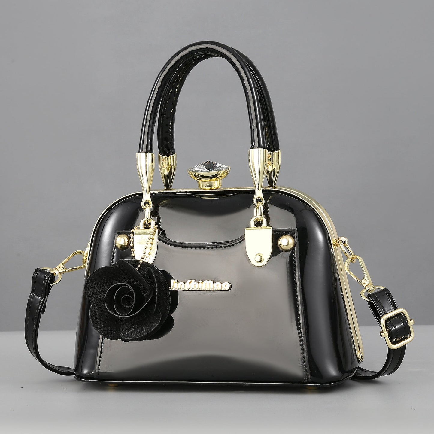 Textured Bright Leather Fashion Shell Dinner Handbags