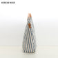 Women's Korean Style Artistic Simple Striped Canvas Handbags