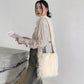 Women's French Style Cake Lace Pleated Layer Yarn Solid Color Crossbody Bags