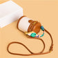 Women's Retro Contrast Color Round Niche Silk Shoulder Bags