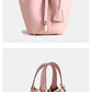 Layer Cowhide Lychee Pattern Solid Color Bucket Bags