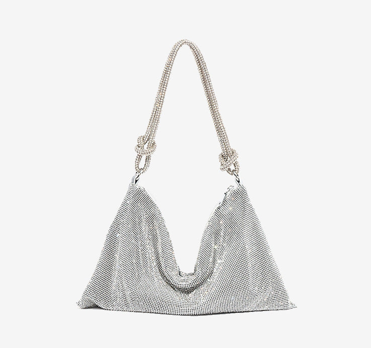 Attractive Women's Rhinestone Underarm Pink Clutch Shoulder Bags