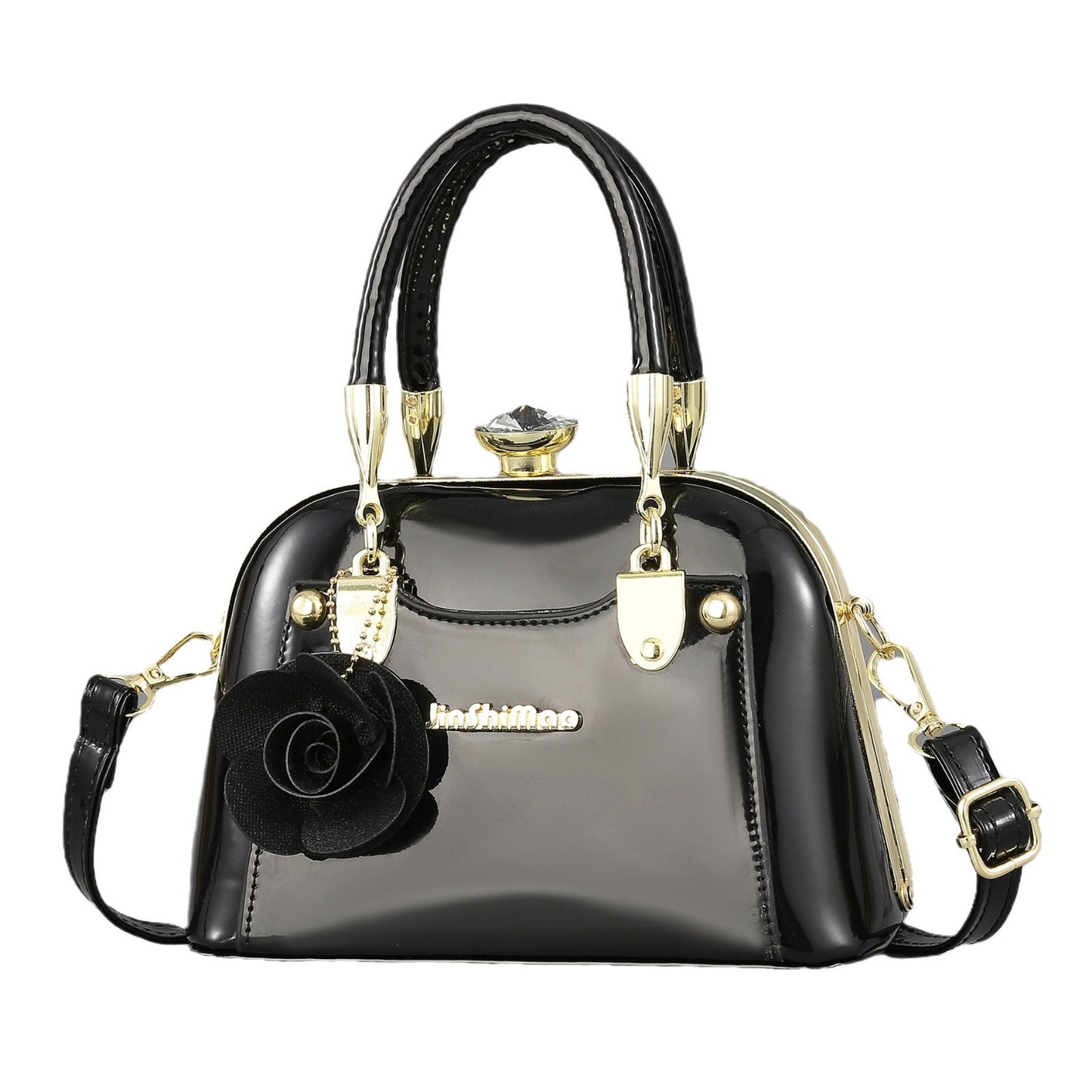 Textured Bright Leather Fashion Shell Dinner Handbags