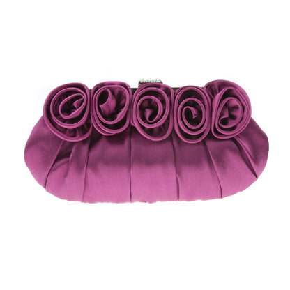 Women's Simple Three-dimensional Flower Satin Clutch Chain Evening Bags