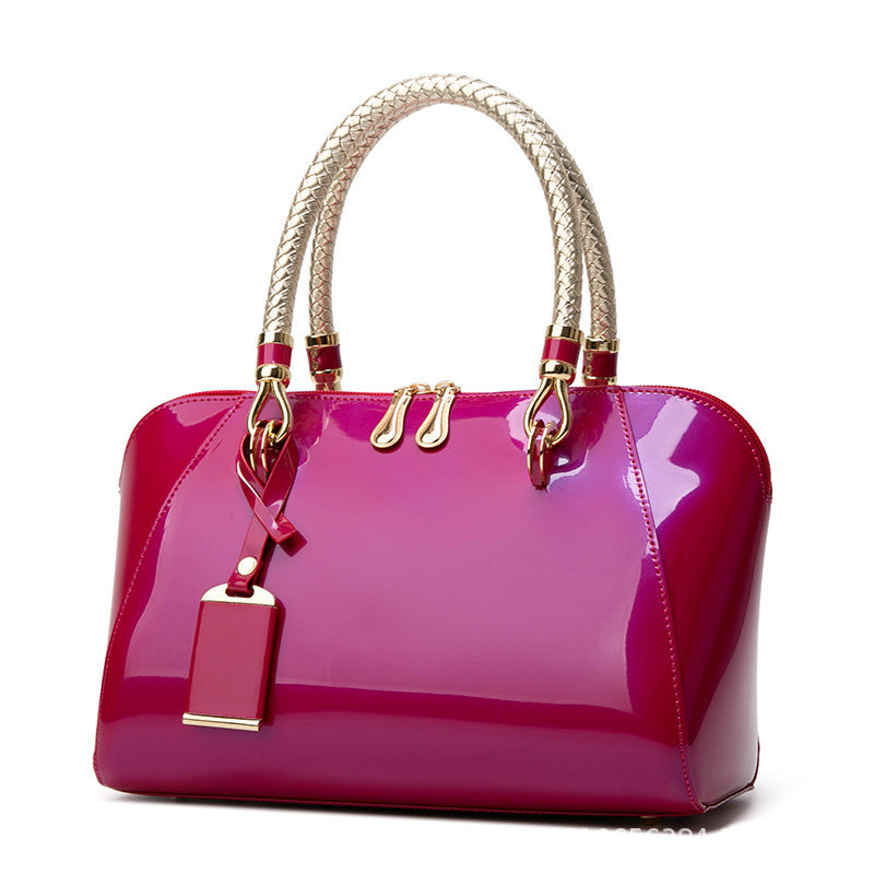 Women's Bright Leather Portable Fashion Korean Style Bags