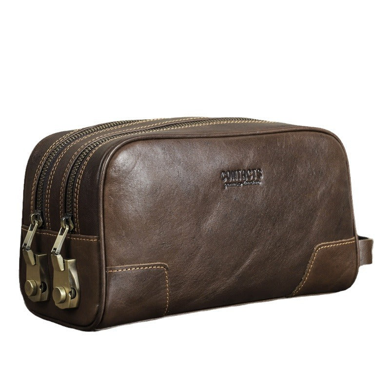 Men's Black Angel First Layer Cowhide With Password Clutch Men's Handbags