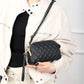 Women's Fashion Embossing Diamond Plaid Clutch Zipper Crossbody Bags