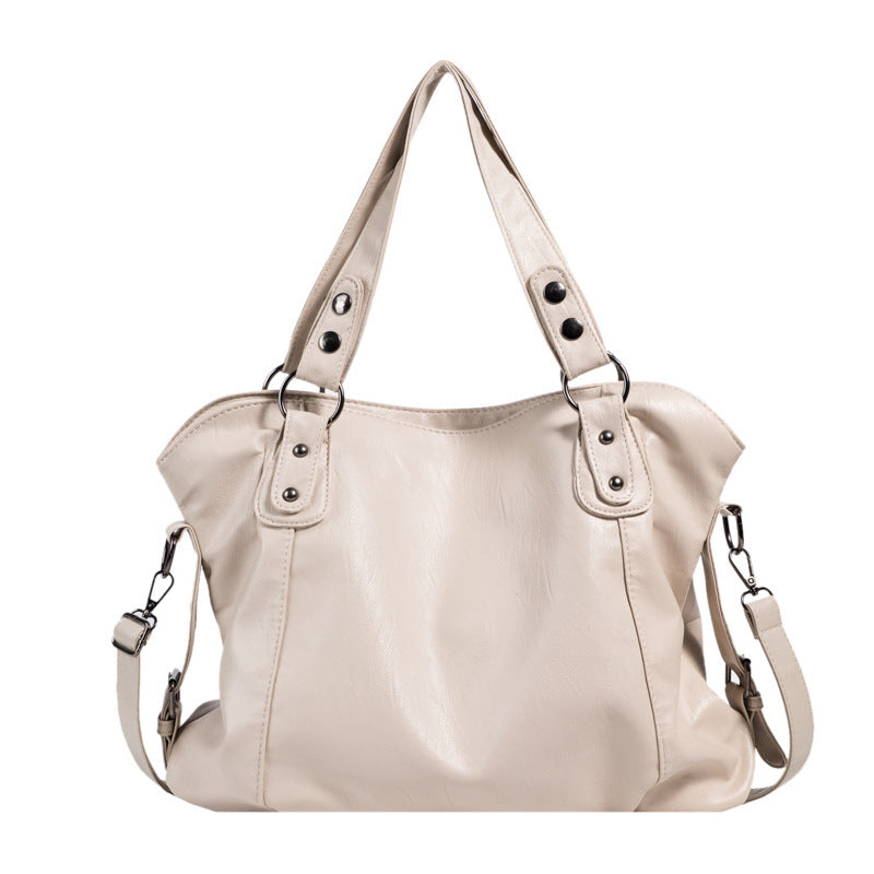 Women's Fashion Fashionable Large Simple Capacity Canvas Korean Style Commute Shoulder Bags