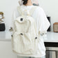 Women's Artistic Nylon Fashionable Pleated Canvas Drawstring Backpacks