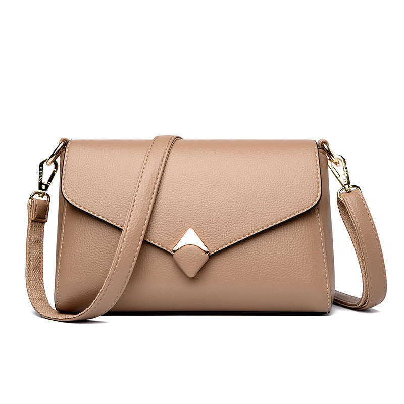 Women's Elegant Mother Simple Soft Leather For Shoulder Bags